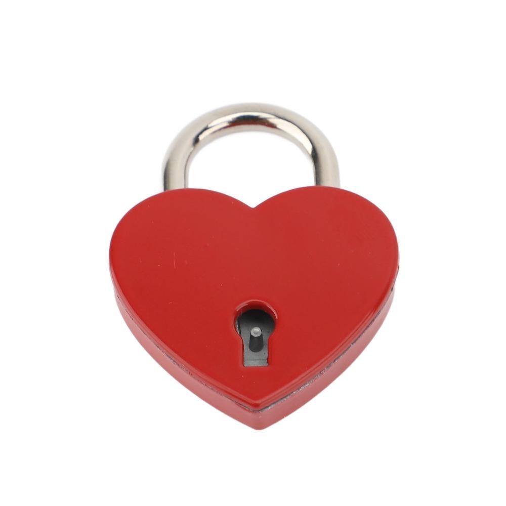 4sets Red Heart Padlock Zinc Alloy Heart Shaped Padlock Keyed Padlocks Mini Padlock For Diary Book