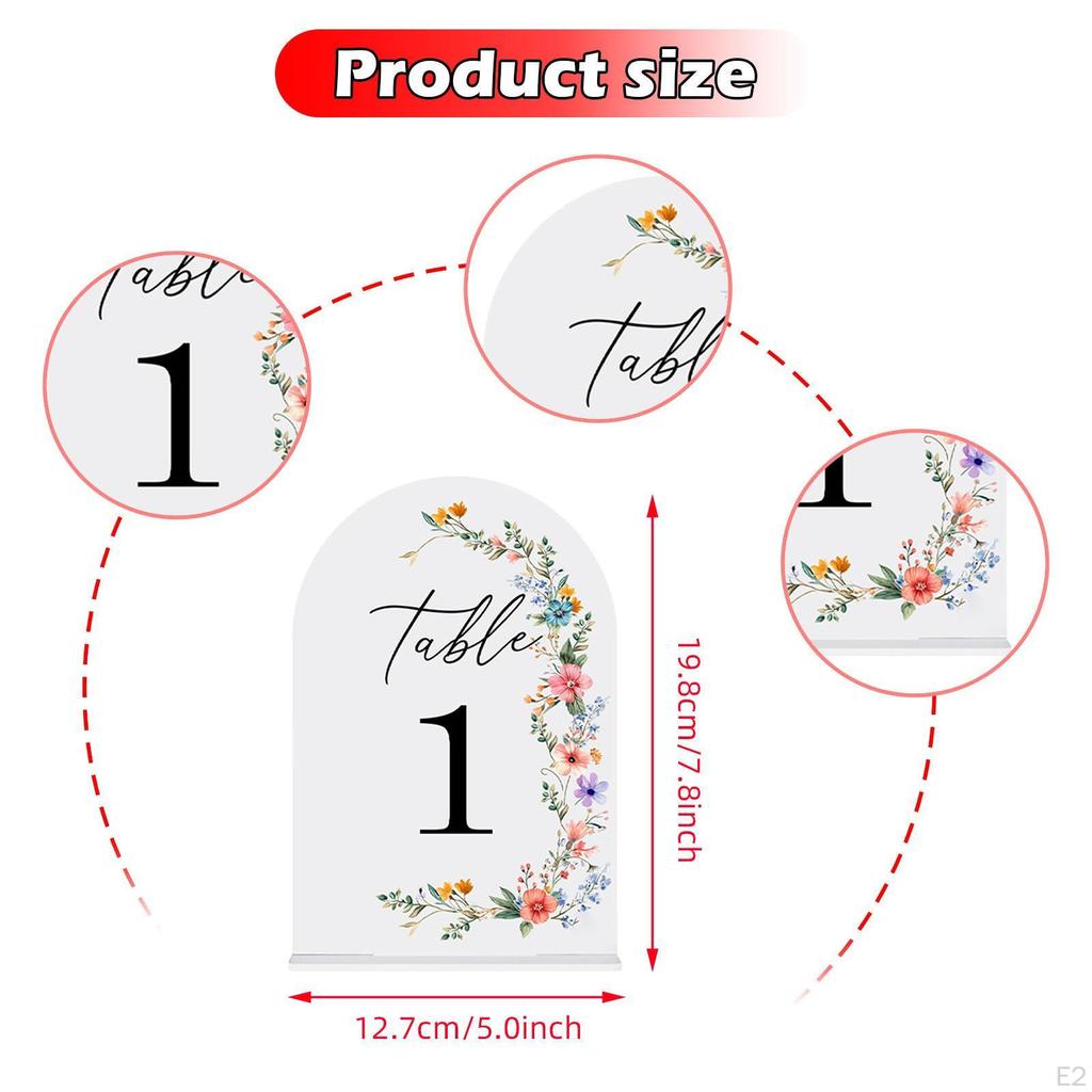 10x Hochzeitstischnummern, Bogenschildständer, Mittelstücke Acryl-Display für