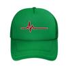 Red Heartbeat Art Graphic Mesh Baseball Cap Casual Hat Outdoor  For Womens Unisex FeUnisex