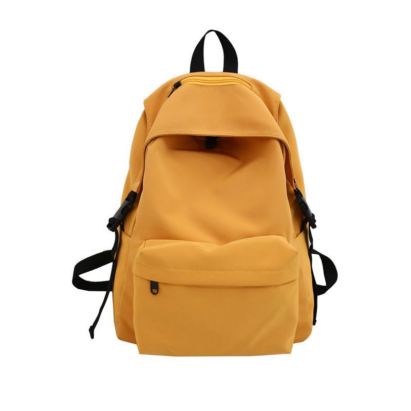 Women's Japanese & Korean Style Nylon Backpack - Solid Color, Lightweight, Fashionable for High School & College Students.