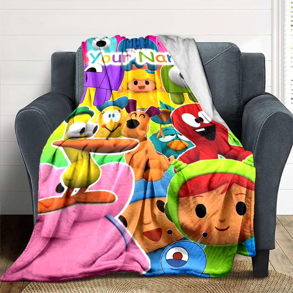 Pocoyo Personalized Name Blanket Throw Customizable Blanket Warmthful Decor Throw For Livingroom Bedding Sofa Office Chair for All Occasions