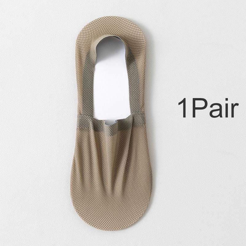 

1 пара чоловічих шкарпеток-слідків, невидимі шкарпетки, однотонні, з льодяного шовку, протиковзкі, сітчасті, бавовняні, короткі шкарпетки до щиколотки