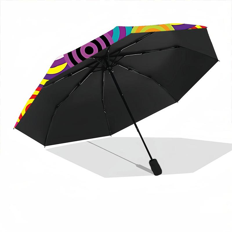 1pc Colorful Circles Folding Umbrella, Durable, Suitable for Outdoor Activities or Rain, Suitable for Commuting yy251027130