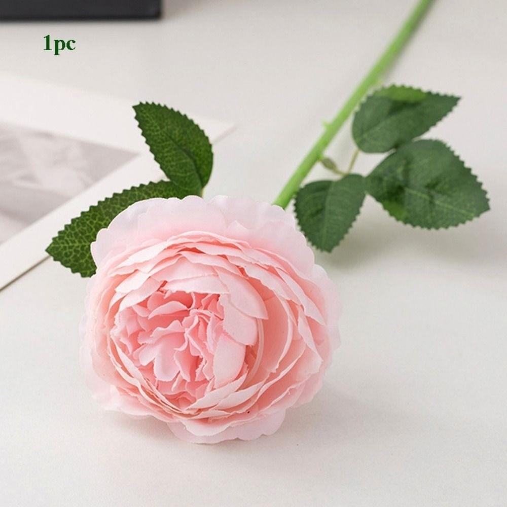 European 3heads Peony Multicolors 48*8cm/65cm Artificial Silk Rose Flower Bridal Bouquet Flowers Wedding Table Decoration