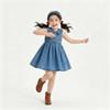 Süßes ärmelloses Sommer-Denim-Kleid für Mädchen - Niedlicher Latzkleid-Stil mit Kragen (AXC068)