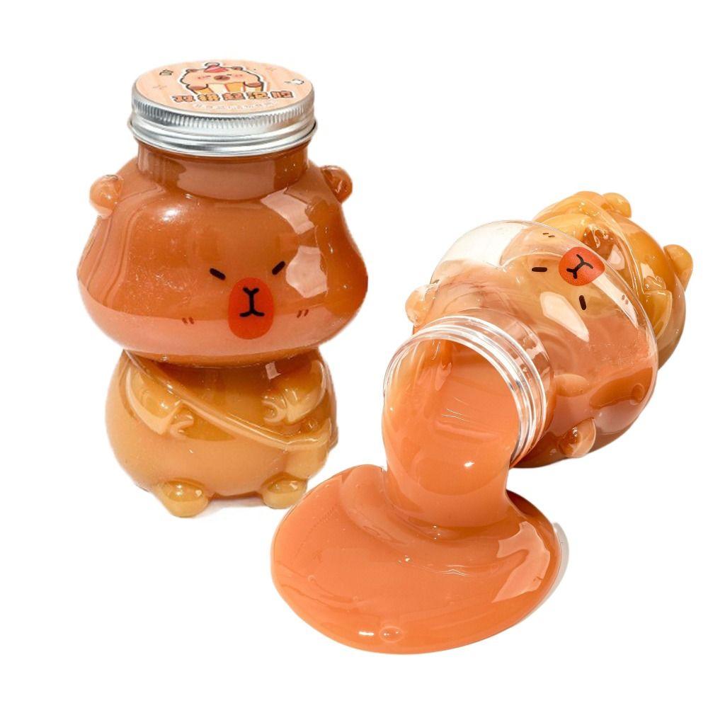 Resuable Capybara Slime Kit Cartoon Decompression Toy Portable DIY Crystal Mud  Party Favors