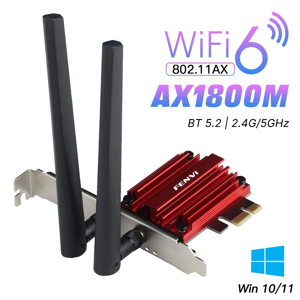 WiFi 6 PCIe WiFi Card AX1800 MT7921 Dual Band 802.11ax BT 5.2 PC Network Adapter