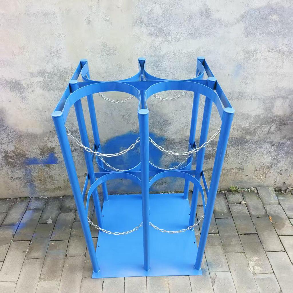 Dual Cylinder Anti-Tip Rack for Lab Oxygen and Acetylene Tanks