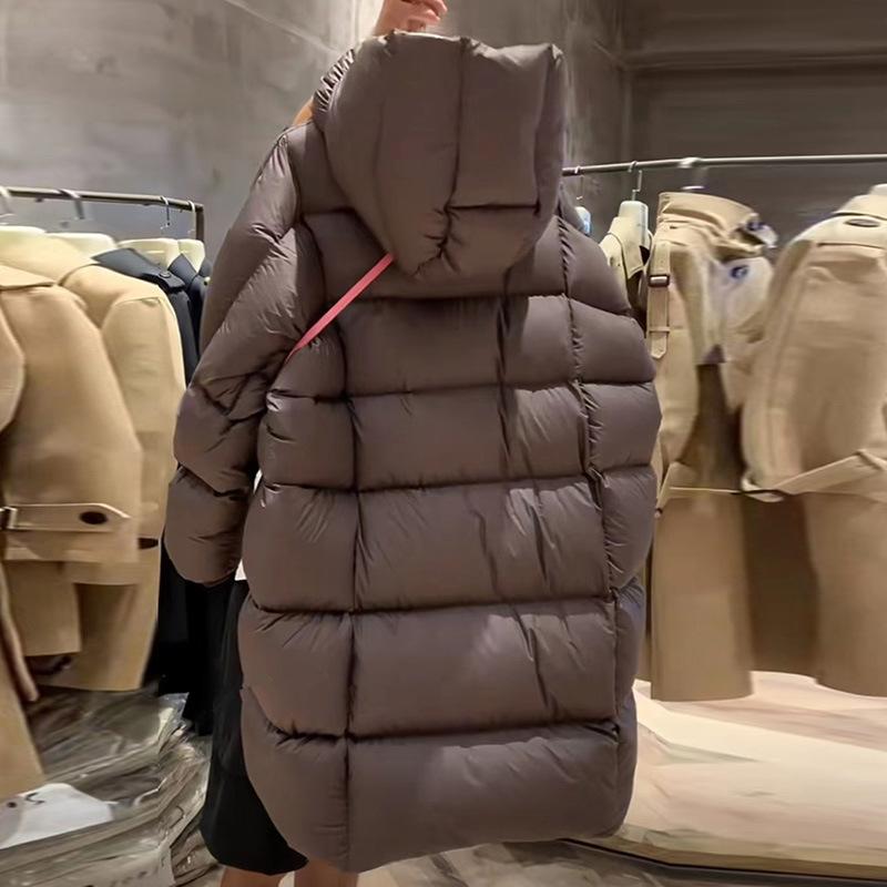Large White Duck Down Jacket Women's Long 2025 Fashion Extreme Cold Thickened Puffs Warm Loose Coat
