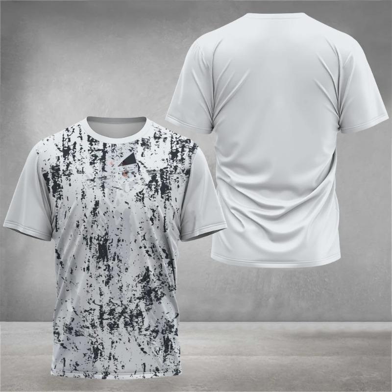 2026 Men's T-Shirts Crew Neck Short Sleeve Colourful Print Tennis Running T-Shirt Casual Comforts Outdoor Sportswear Tops