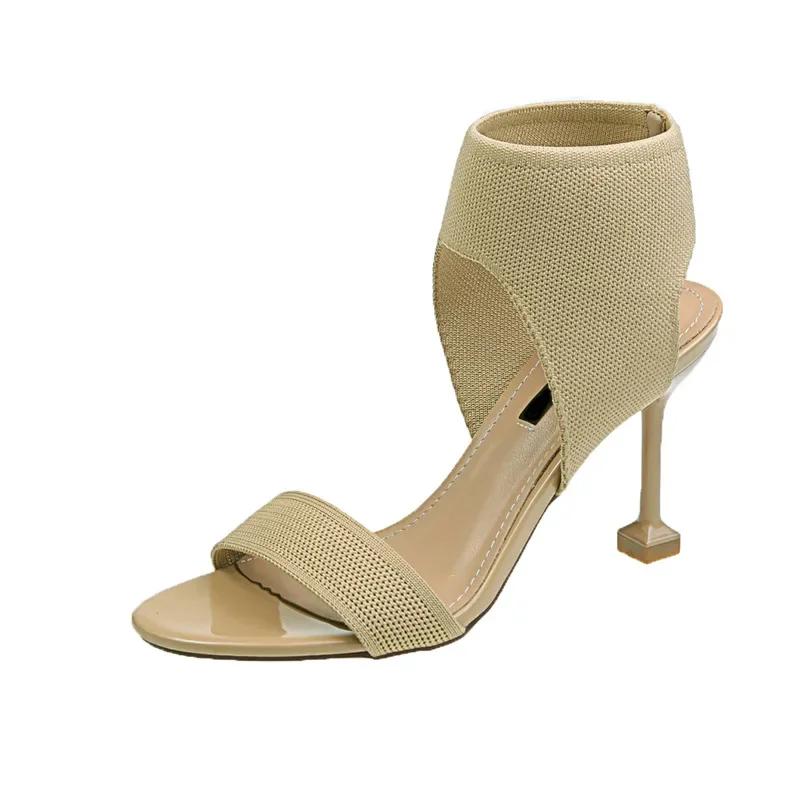 Spring Shoes  Heels Luxury Sandals 2024 Women's Open Toe Med Espadrilles Platform Fashion New Peep High Medium Stiletto Point