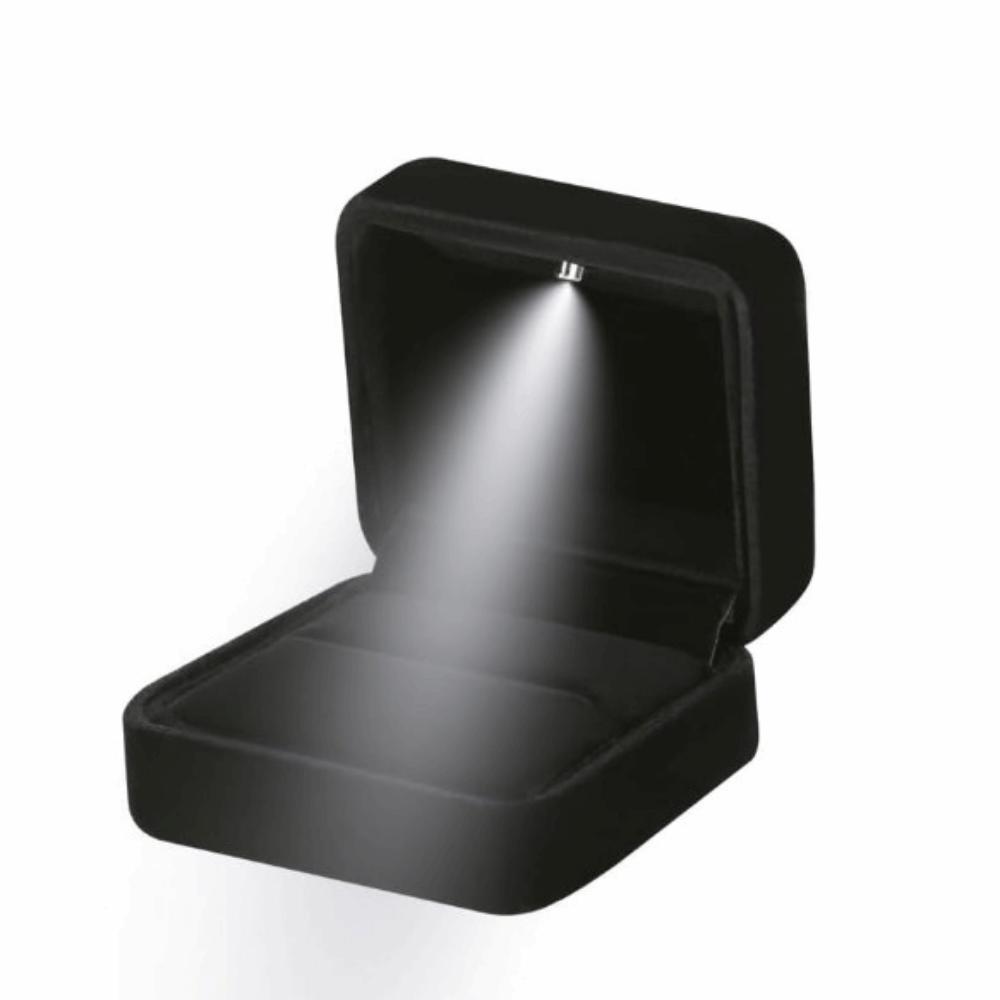 Velvet LED Ring Jewelry Box Solid Color Jewelry Organizer Box  Valentine's Day