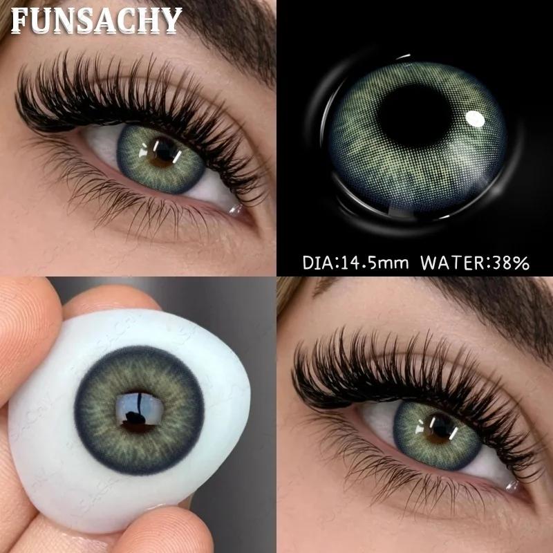 FUNSACHY 1 Paar Farbige Pupillen für Augen Große Augen Kontaktlinsen Jährlich Natürlich Braun Kosmetisch Grüne Augenfarbe Linse Graue Linse für Schönheit
