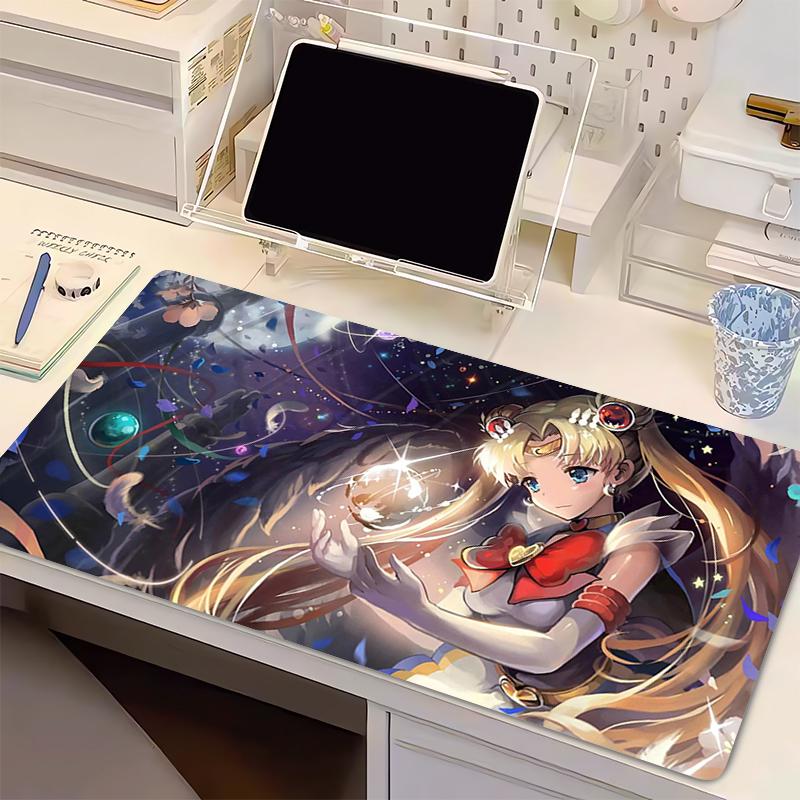 Kawaii Magical Girl Mouse Pad SSailor Moons Anime Gaming Accessories Computer Desk Mat Gamer Keyboard Pad AntiSlip Mouse Mat