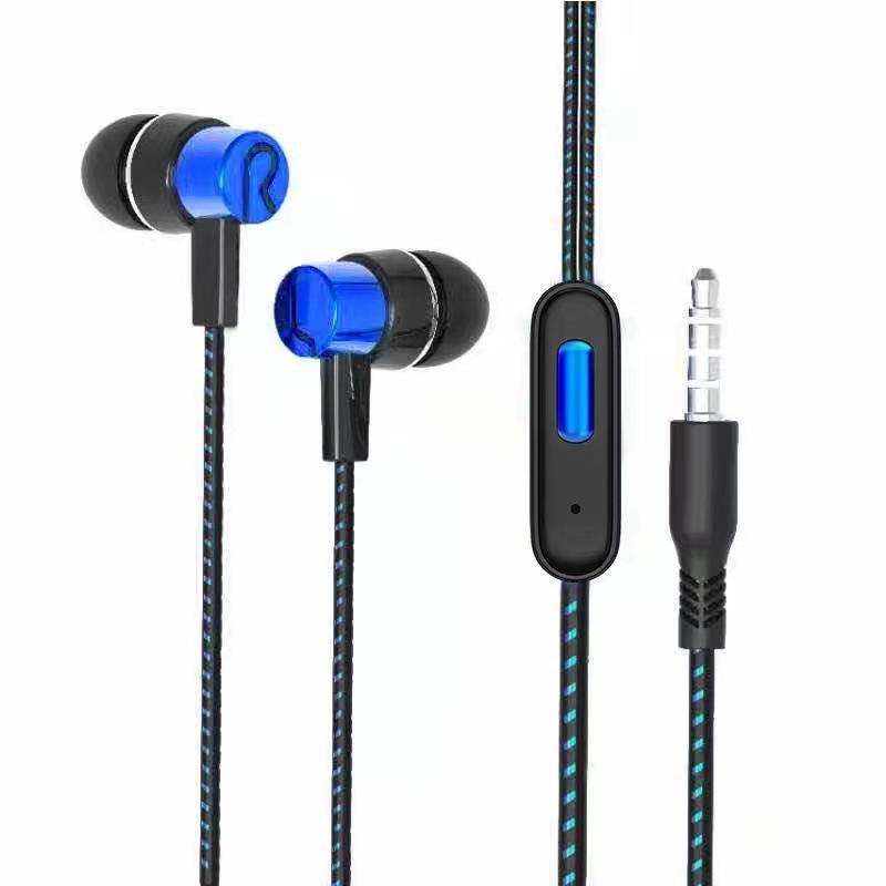 

Проводные спортивные наушники-вкладыши 3,5 мм с мощными басами для игр wheat синий