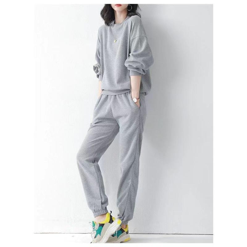 Women's Navy Blue Sweatshirt Set 2 Piece Outfit Loose Casual Pullover  Jogger Pants Tracksuit