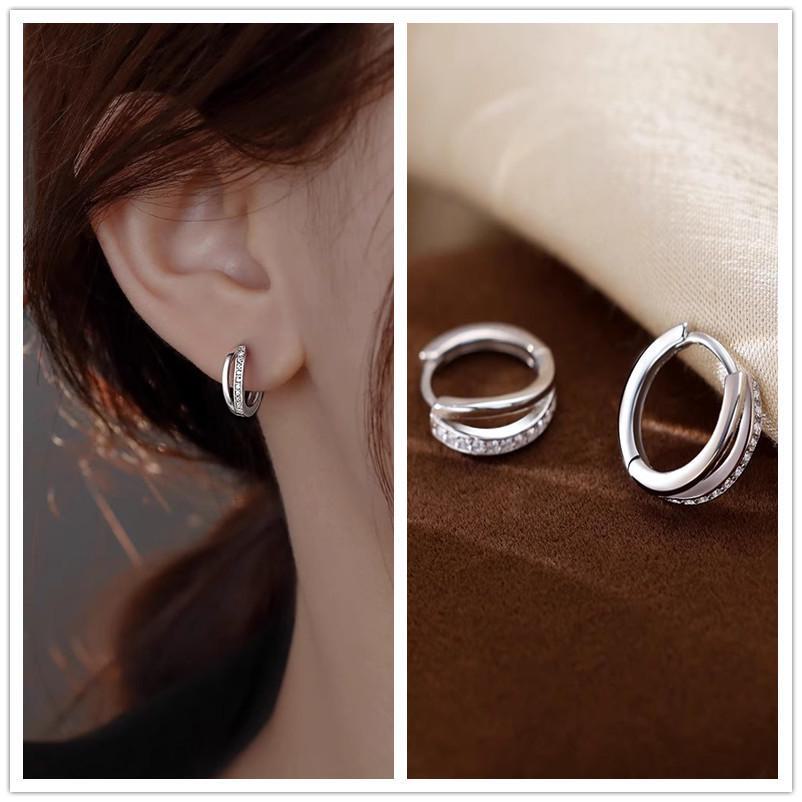 2023 High-End 925 Silver Hoop Earrings: Elegant, Minimalist Design for Women