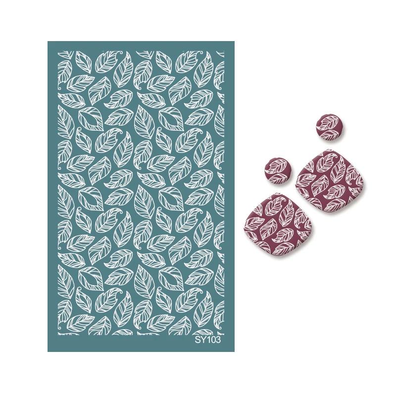 Polymer Clay Tools Silk Screen Stencils Plant Flower Leaf Printing Clay Mesh Stencil Jewelry Earrings Making Decoration Template