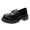 [Youshilai] Height-increasing thick-soled small leather shoes for women's 2025 autumn new British style shallow mouth one-pedal loafers