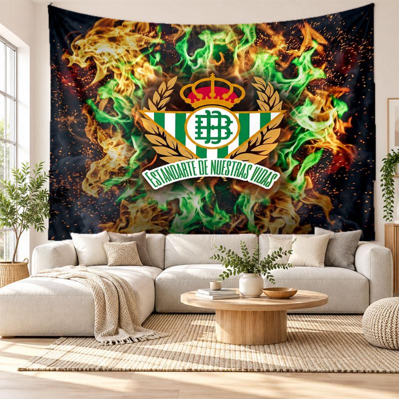Real Betis Football Wall Tapestry, Soft Fabric Wall Hanging, Decorative Backdrop For Bedroom Home Wall Art