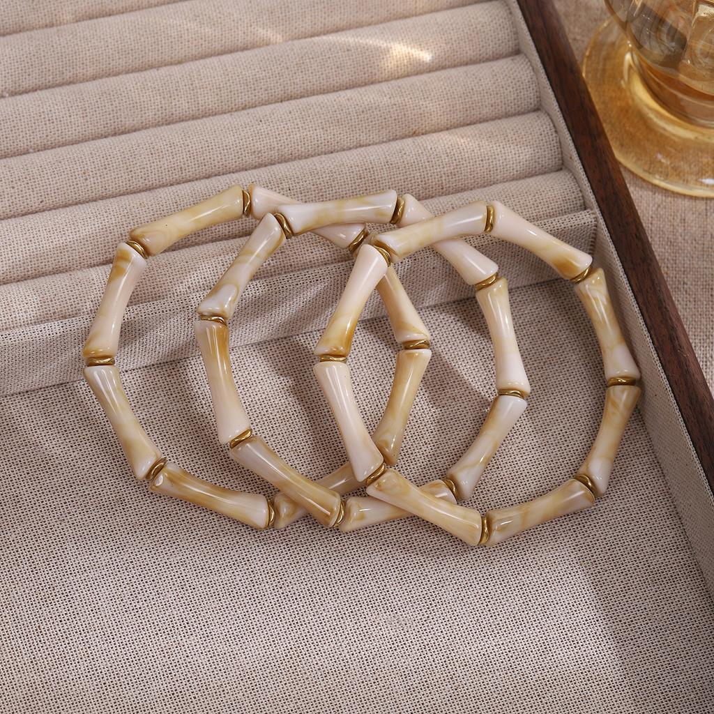 Gaosheng Rękodzieło Wiatr Neutralny Zestaw Trzech Sztuk Bambusowy Design Niszy Prosty Antyczny Zestaw Bransoletek