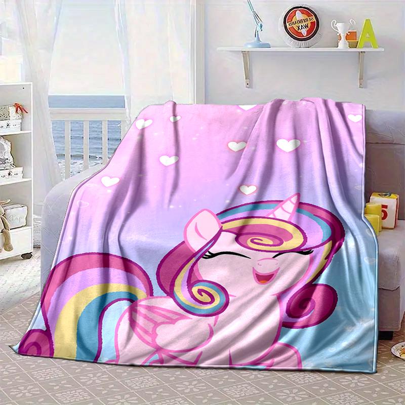 Rainbow unicorn In Clouds Blanket Flannel Blanket for bed, sofa, Camping, Hiking, Picnic Essentials, gift for family Fan gifts