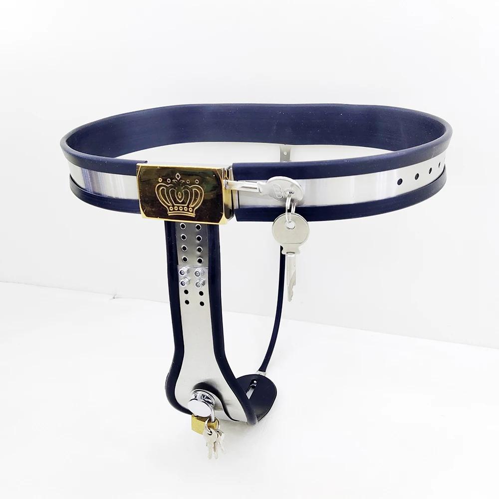 Neuankömmling Stahl Silikon Keuschheitsgürtel für Damen Sexy Hosen Sexspielzeug für Frauen BDSM Bondage Abschließbares Metall Erwachsene Sklavin Lesbenspielzeug