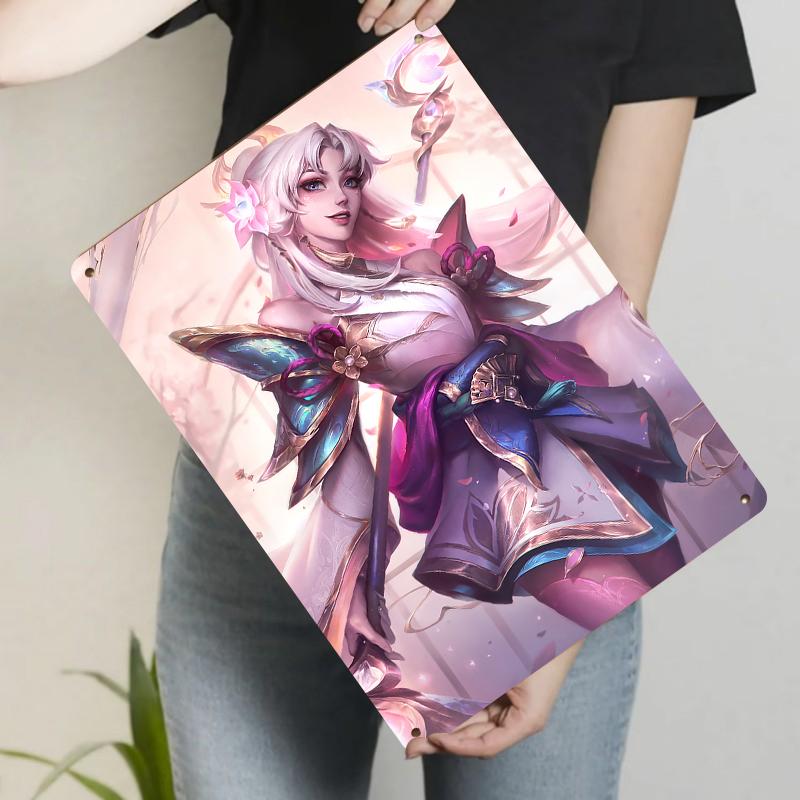 Japanese Style Fairy Maiden Metal Wall Art Decorative Painting for Living Room Bedroom Home Decoration