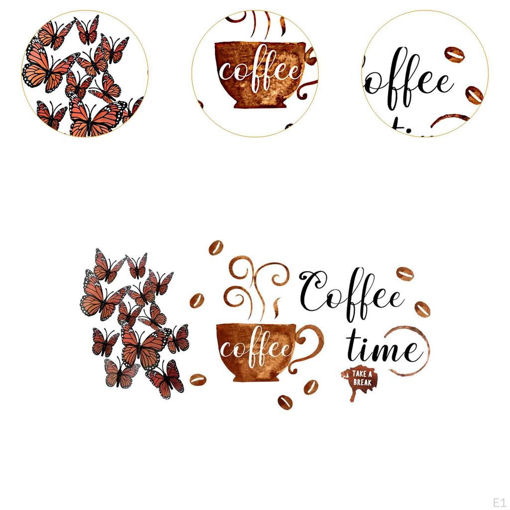 Coffee Cup Wall Stickers Three-dimensional Butterflies Waterproof Decal Wallpaper for Home