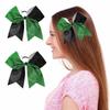 Children's Glitter Swallowtail Bow Hair Tie - Pure Color Green & Black