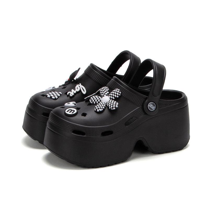 Women Chunky Platform Sandals Summer Soft Thick Sole Diy Clogs Garden Shoes Woman Closed Toe Non-Slip Beach Slides Sandals