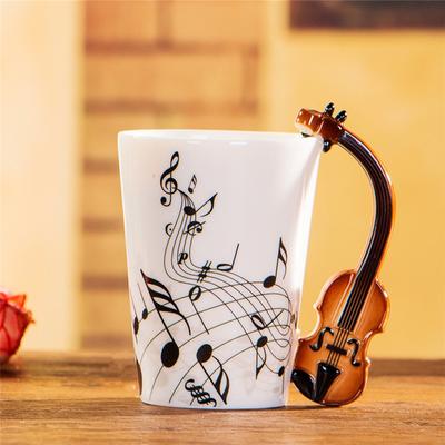 Kreative Musik Violine Stil Gitarre Keramik Tasse Kaffee Tee Milch Tassen mit Griff Kaffeetasse Geschenke