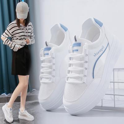 Sports Little White Shoes Women's Shoes Summer Thick Sole New Versatile Popular Inner Elevated Mesh Shoes
