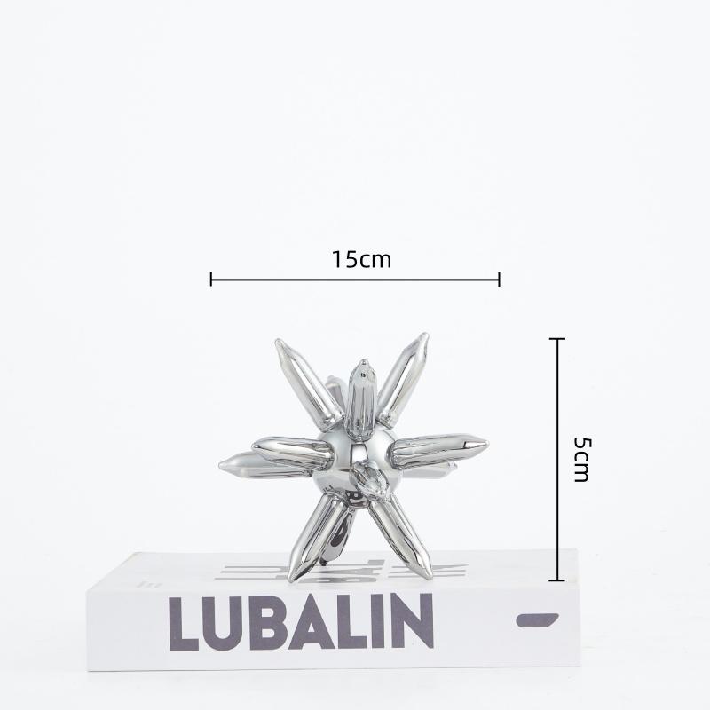 Стеклянные Поделки Хрустальная Фигурка Морского Ежа Геометрический Хрустальный Шар Шипастый Шар Серебряная Молекула Аксессуары для Домашнего Декора