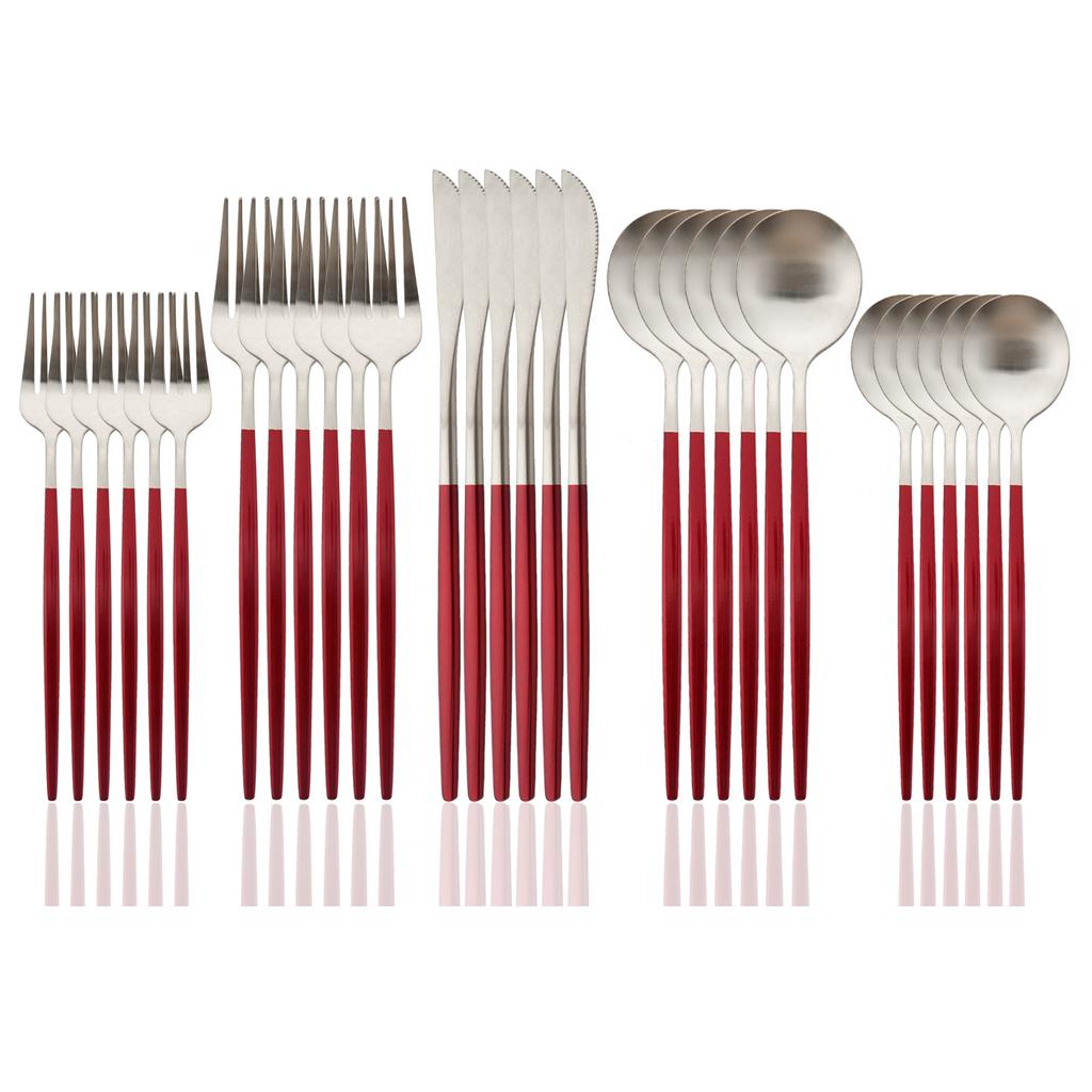 30 Teile/satz Geschirr Matte Schwarz Messer Salat Gabeln Dessert Löffel Besteck Set Edelstahl Besteck Familie Geschirr für Party