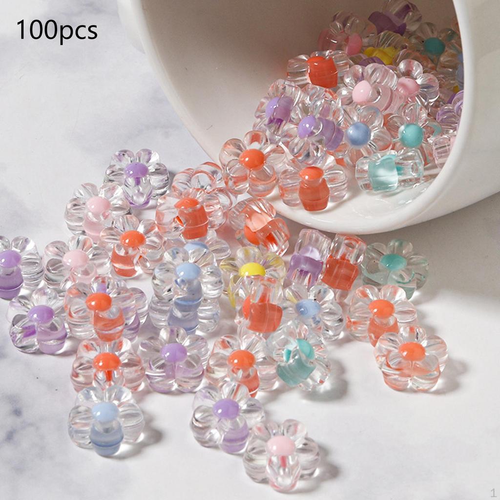 100 Pieces Colorful Acrylic Beads with Hole for DIY Craft, Necklace, Jewelry Making, Bracelets,