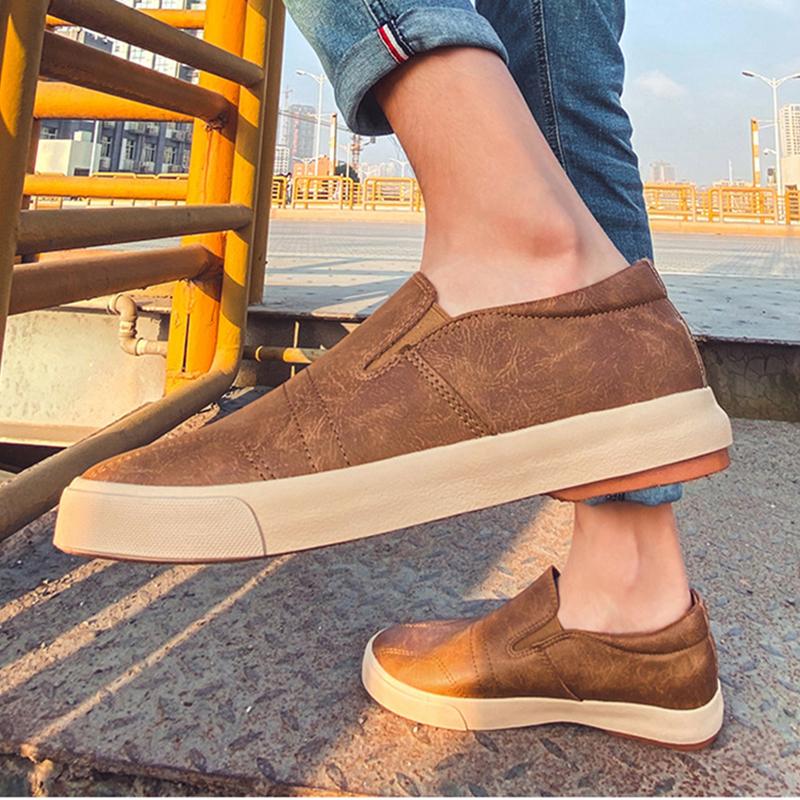 New Spring Leather Men's Casual Shoes Large Size 45 Men Shoes Outdoor  Walking Mans Footwear Comfortable Sports Shoes Men Loafer