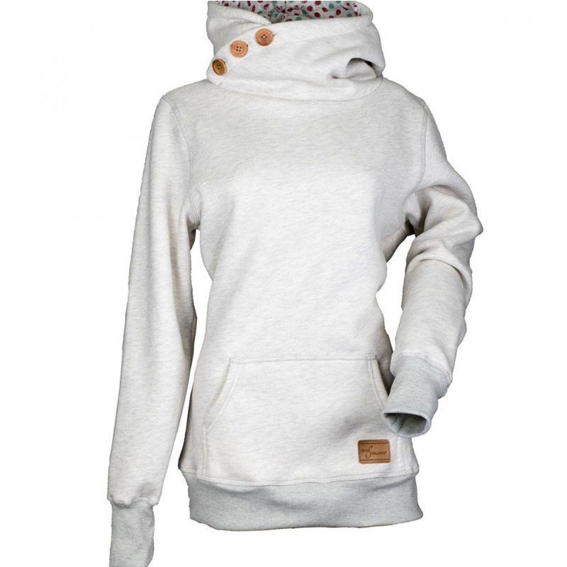 

Cozy Women s Fashion Hoodies With Comfortable Cotton Blend Fabric And Long Sleeves Tag L=US S серый