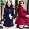 2024 Herbst/Winter Damen Schlank geschnittener doppelreihiger Woll-Trenchcoat - Neuer koreanischer Stil
