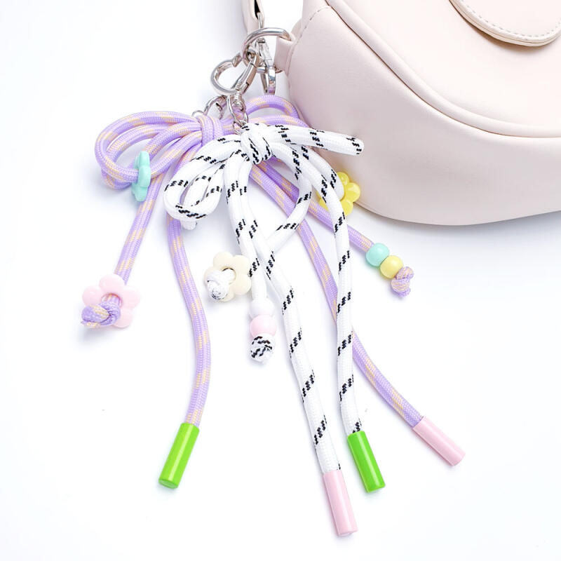 Heart Loop Ribbon Knot Strap Keyring Key Holder