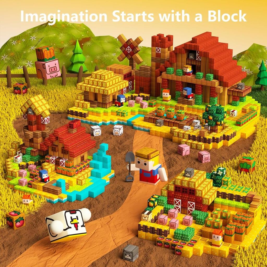 Non-Toxic New Magnetic Building Blocks Magnet Cube Pixel Style Brick Toy Storage Box Lid Can Hold Figures Toys Children Gift