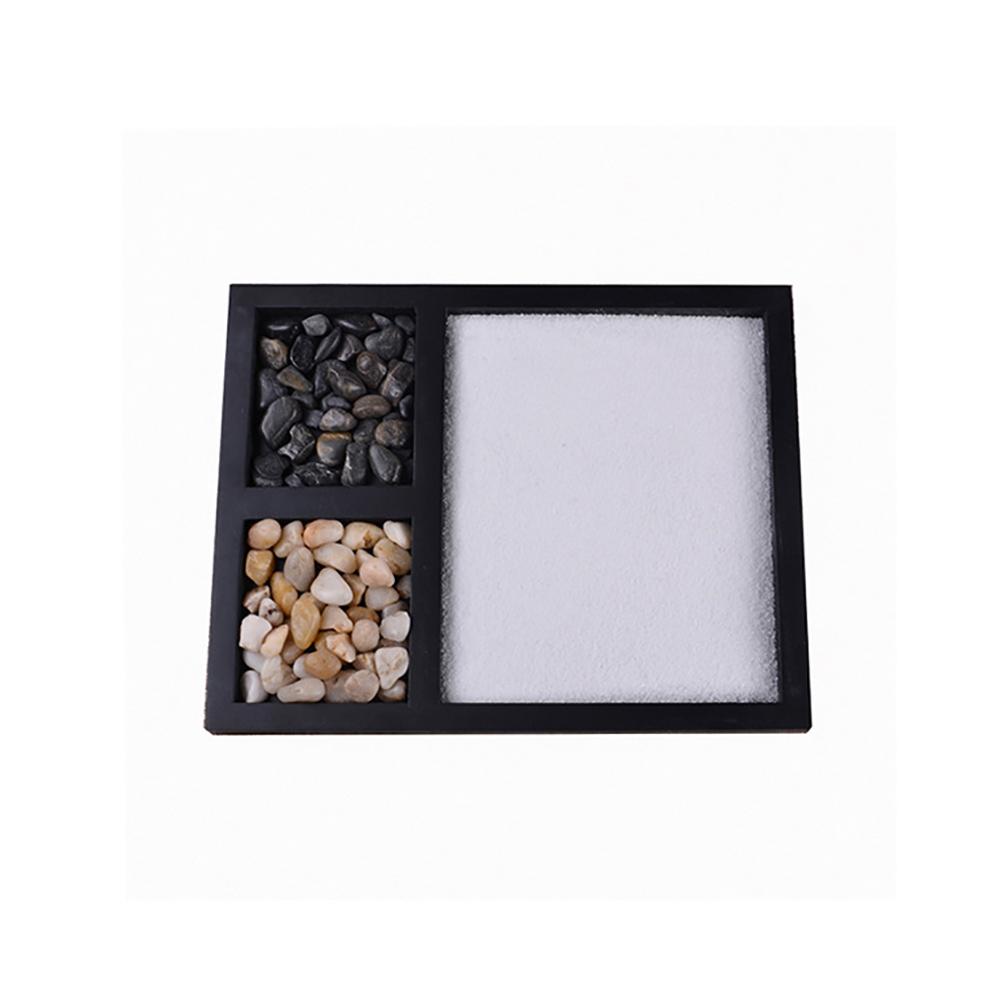 Mini Meditation Sand Table Decoration with Rake Sand and Rocks for Home Office