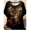 Moda para Mujer Cuello Redondo Manga Corta 3D Casual Estampado a Color Camiseta Casual de Manga Corta con Cuello Redondo