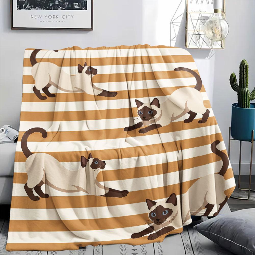 1PC Croissant New Patterned Flannel Blanket Lightweight and Portable for Home Decor Warmth and Comfort Birthday Present Gifts