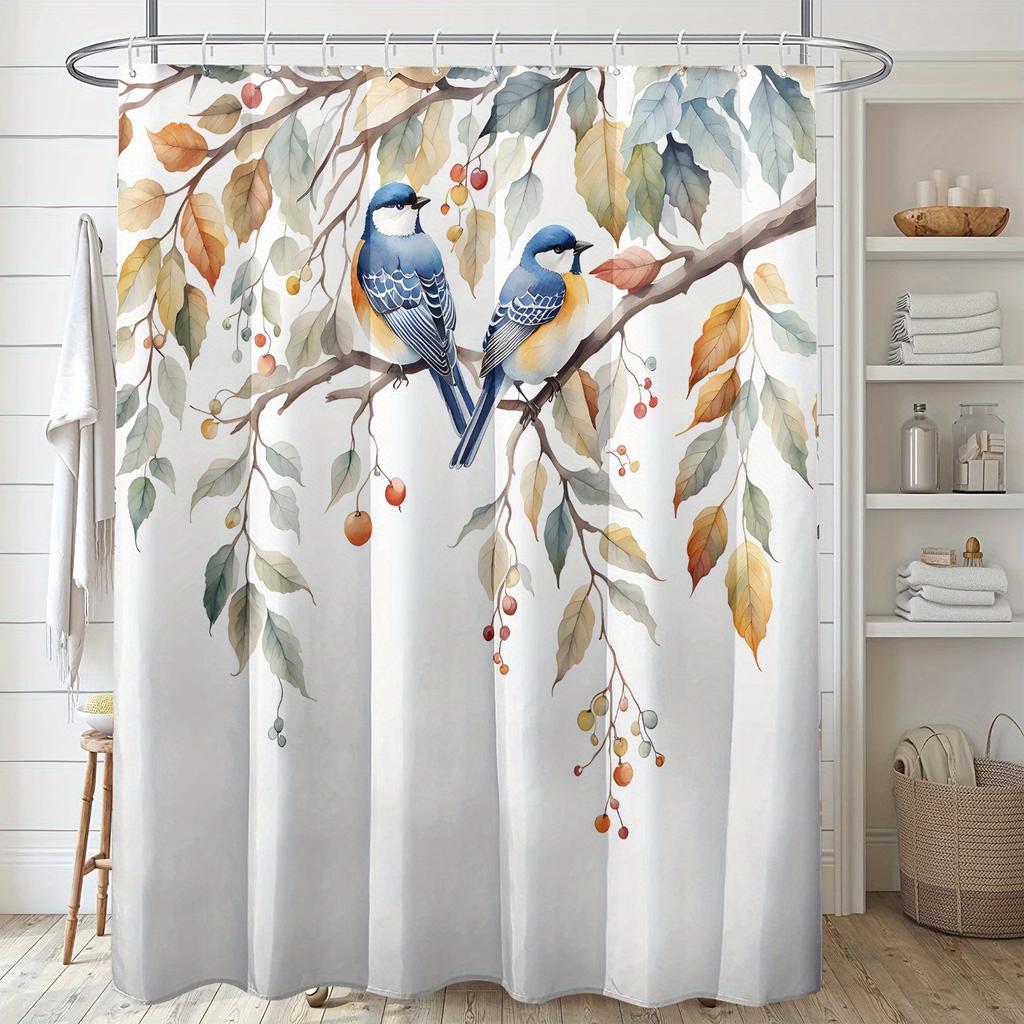 Charming Birds and Blossoms Shower Curtain- Multi-Style Bath Decor, Perfect for Those Who Love Nature-Inspired