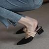 New Pointed Female Butterfly-Knot Women 2024 Slippers Casual Square Heel Loafers