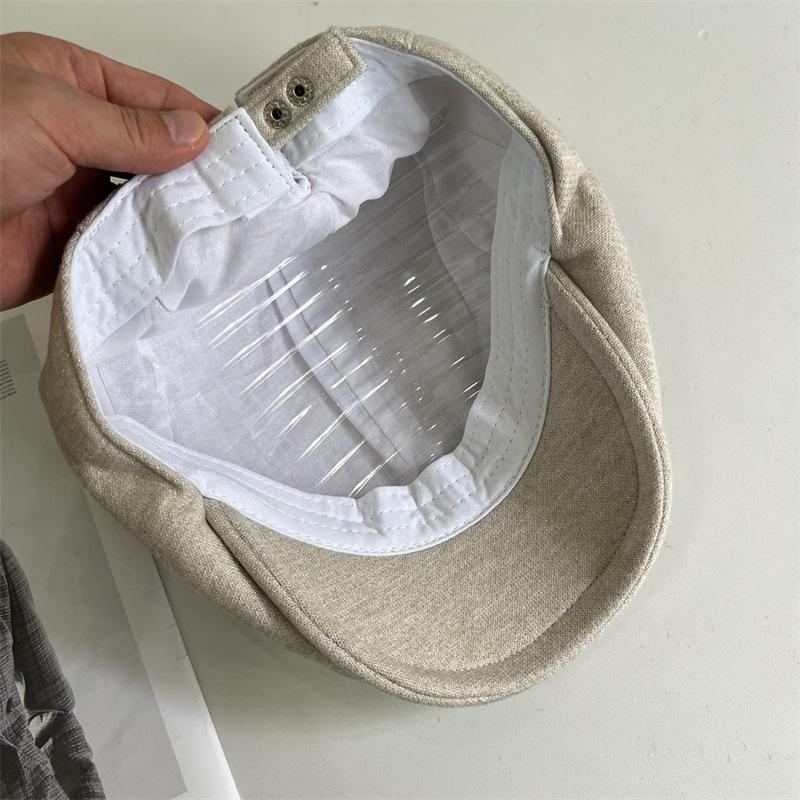 Retro Newsboy Hat Ladies Solid Color Versatile Simple Forward Hat Vintage Peaked Hat Men's Trend