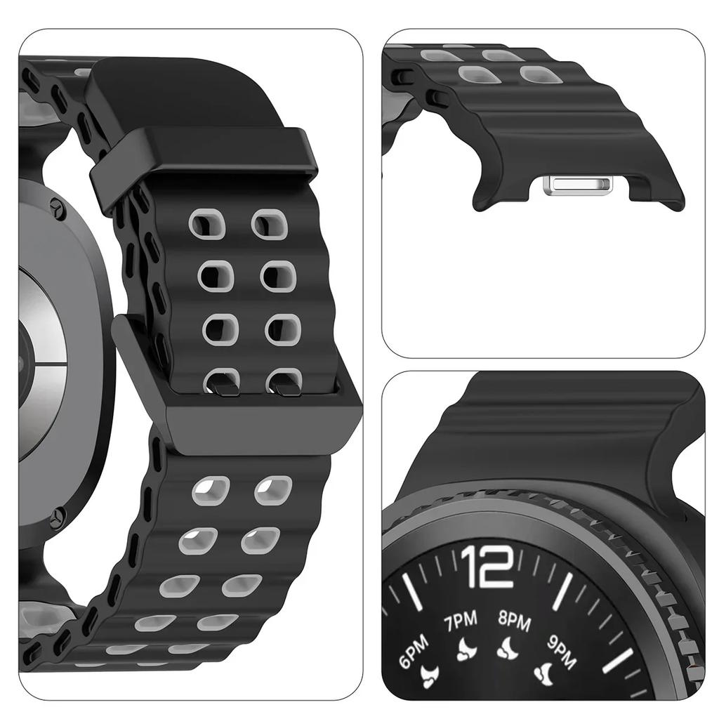 Silicone Strap for Samsung Galaxy Watch 8/8 Classic Sport Breathable Wristband For Galaxy Watch 8 40/44mm Two-Tone Silicone Band