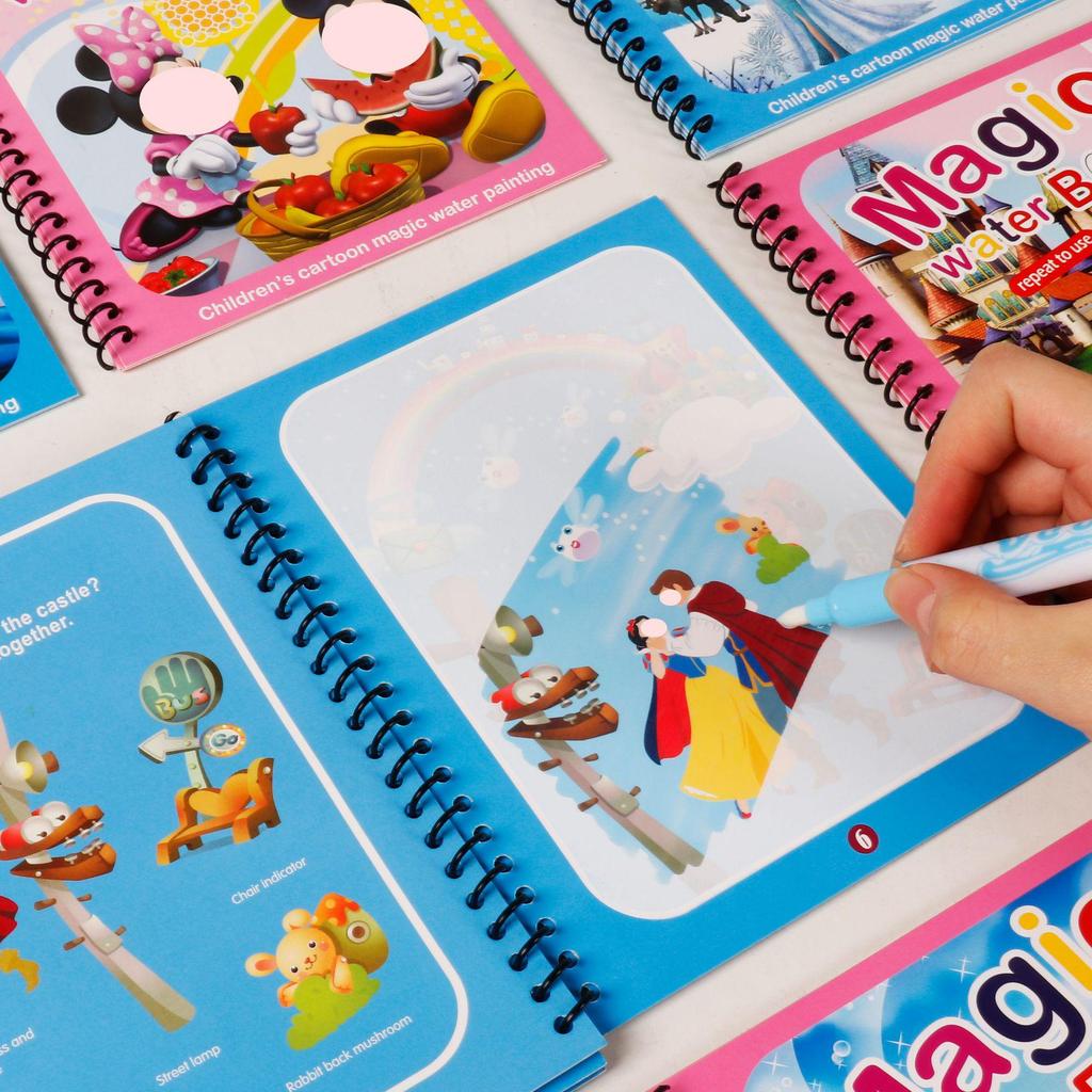 Reusable Magic Water Painting Book for Kids - Educational, Easy Clean, Coloring & Graffiti Fun