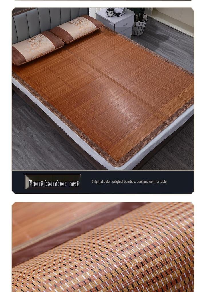 Bamboo Summer Cool Mat - Foldable Double-Sided Ice Silk Mat for Home, Dormitory, and Single Beds (Sizes: 0.9m, 1.2m, 1.5m)